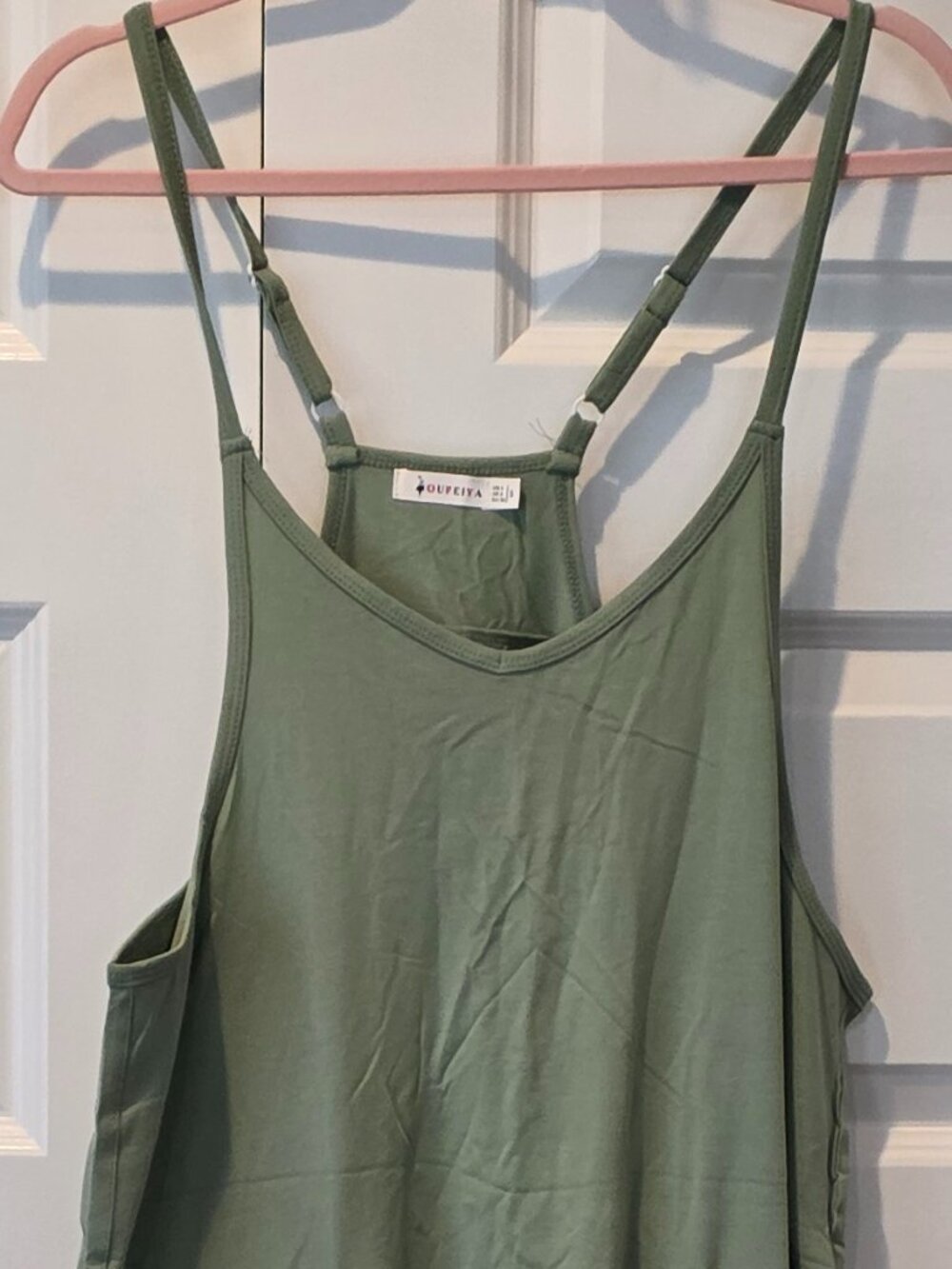 New: Oufeiya Spaghetti Strap Sleeveless Jumpsuit - Picture 10 of 13